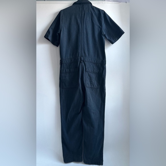 Everlane Jumpsuit Denim The Super Soft Shortsleeve Coverall Jean Navy Dark Wash - Picture 4 of 16
